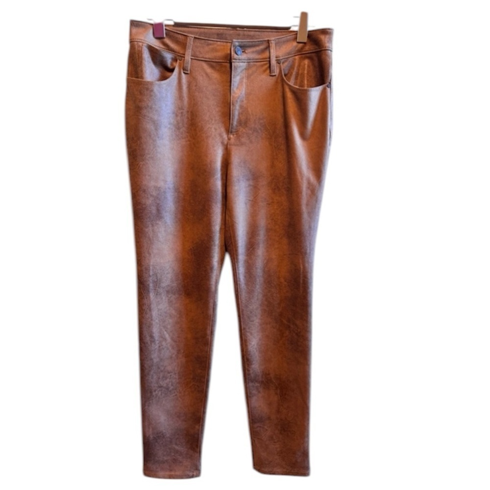 Chico’s Faux Leather Brown Pants Sz 0.5 (6R)